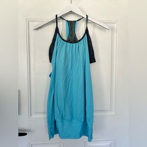 lululemon athletica Turquoise Tank with Black Built-In Bra